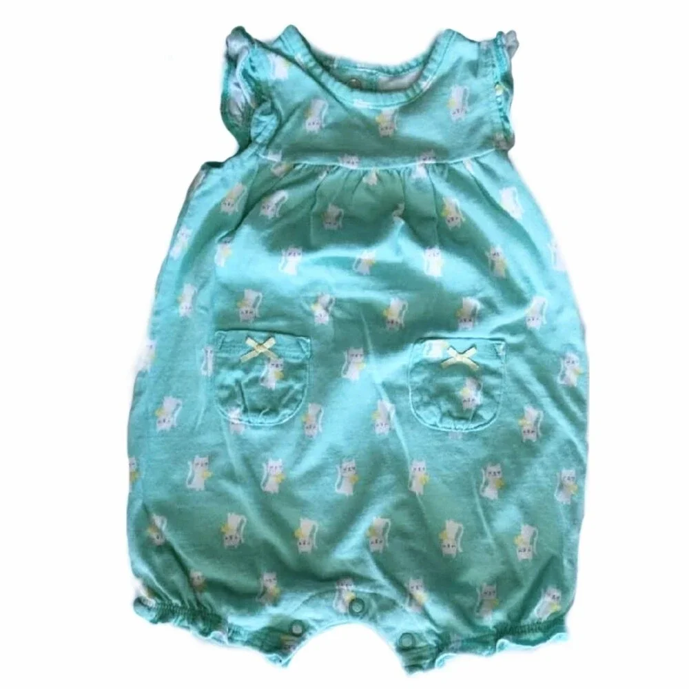 Infant Girl Clothing 7pc Lot Tops Bodysuits Rompers Cardigan sz 0-3M/3M